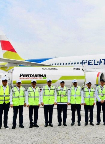 Pelita Air Lakukan Penerbangan Perdana dengan Minyak Jelantah Pertamina